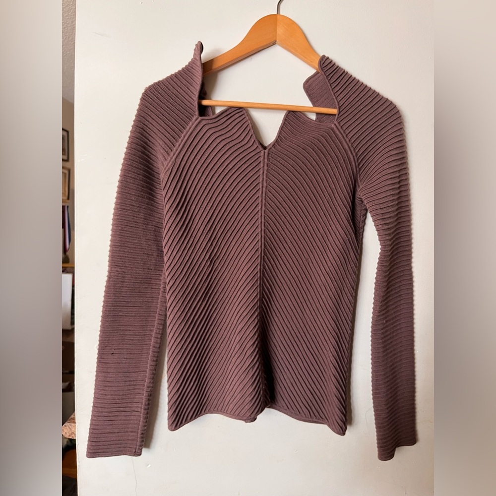 Stella McCartney Ribbed 100% Wool Cut-out Sweater - Size 46